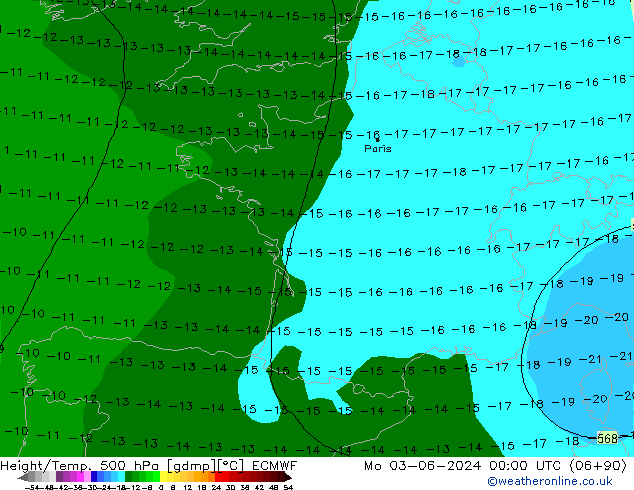 Z500/Rain (+SLP)/Z850 ECMWF Mo 03.06.2024 00 UTC