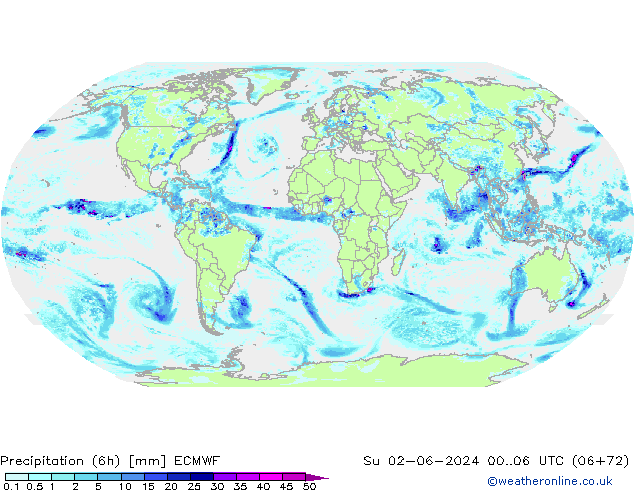 Z500/Rain (+SLP)/Z850 ECMWF So 02.06.2024 06 UTC