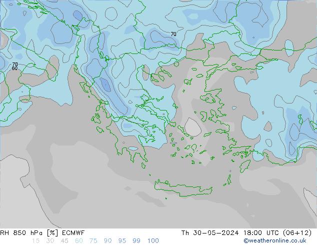 RV 850 hPa ECMWF do 30.05.2024 18 UTC