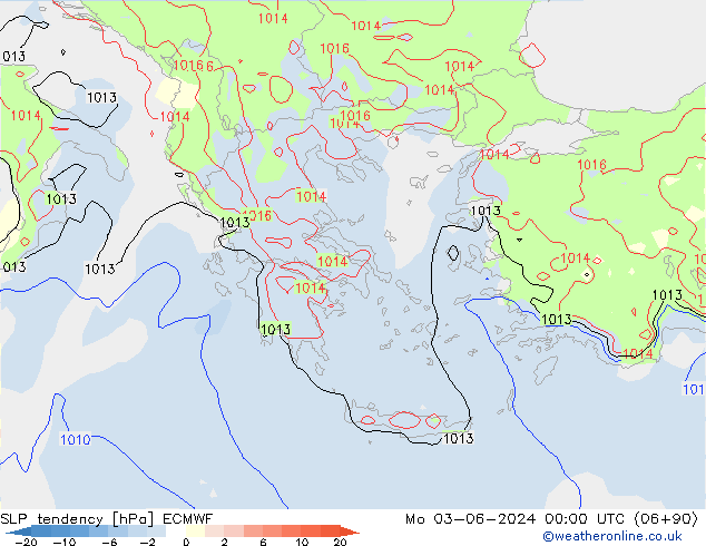 SLP tendency ECMWF Mo 03.06.2024 00 UTC