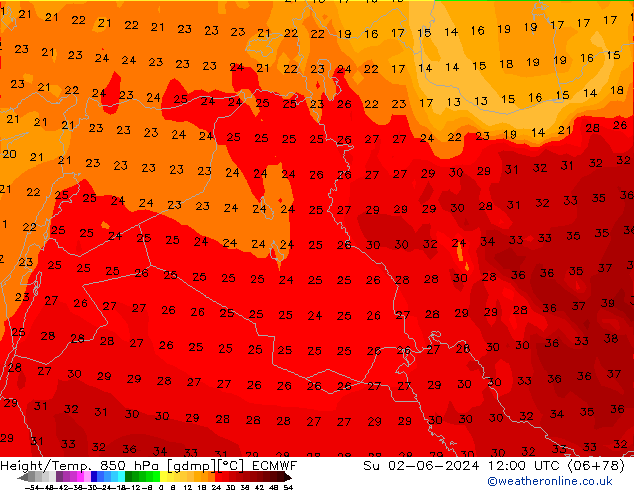 Z500/Rain (+SLP)/Z850 ECMWF nie. 02.06.2024 12 UTC