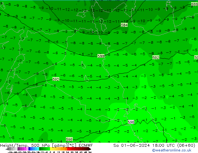 Z500/Regen(+SLP)/Z850 ECMWF za 01.06.2024 18 UTC