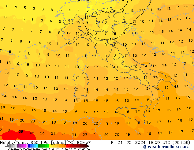 Z500/Rain (+SLP)/Z850 ECMWF Sex 31.05.2024 18 UTC