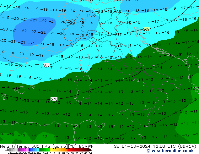 Z500/Rain (+SLP)/Z850 ECMWF So 01.06.2024 12 UTC