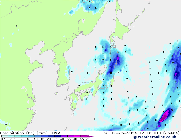 Z500/Rain (+SLP)/Z850 ECMWF dom 02.06.2024 18 UTC