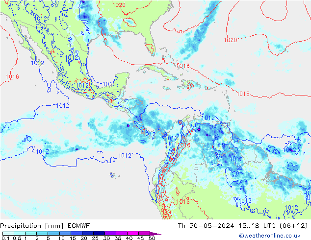 Neerslag ECMWF do 30.05.2024 18 UTC