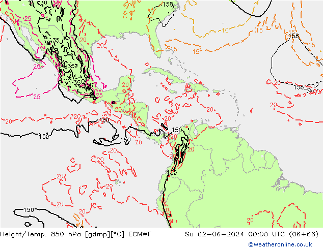 Z500/Rain (+SLP)/Z850 ECMWF Su 02.06.2024 00 UTC