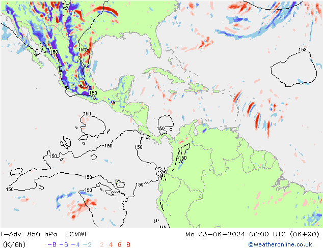 T-Adv. 850 hPa ECMWF Seg 03.06.2024 00 UTC