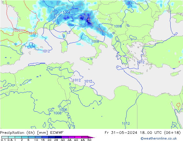 Z500/Yağmur (+YB)/Z850 ECMWF Cu 31.05.2024 00 UTC