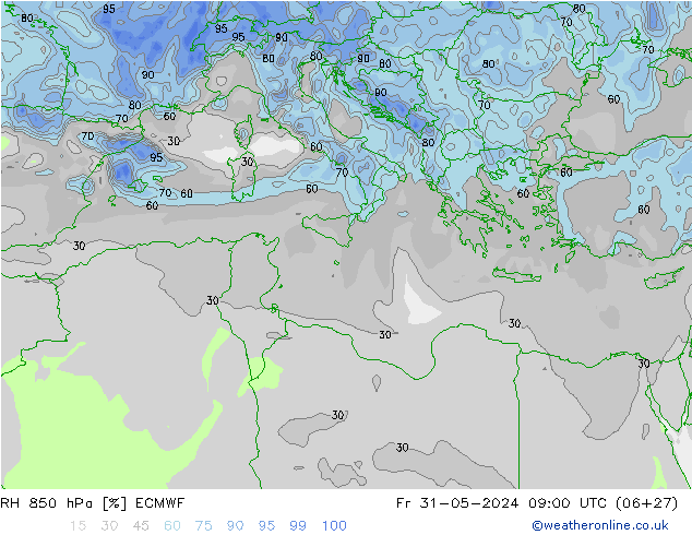 RV 850 hPa ECMWF vr 31.05.2024 09 UTC