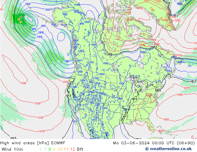 High wind areas ECMWF Mo 03.06.2024 00 UTC