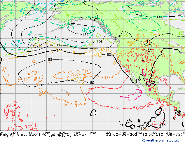 Z500/Rain (+SLP)/Z850 ECMWF Su 02.06.2024 12 UTC