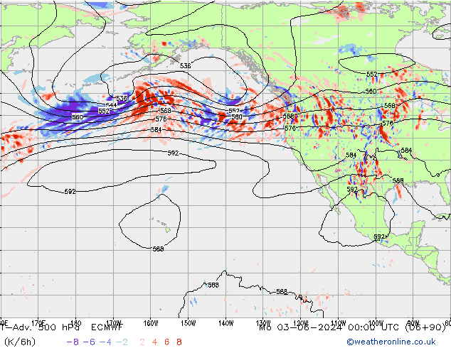 T-Adv. 500 hPa ECMWF Mo 03.06.2024 00 UTC