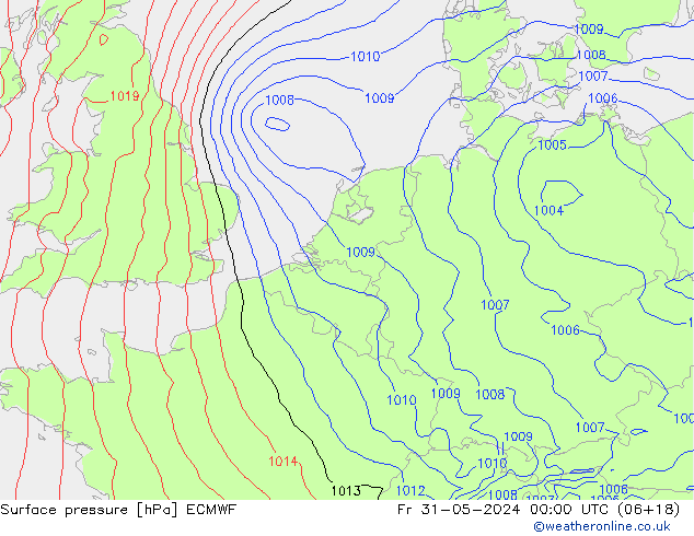 Yer basıncı ECMWF Cu 31.05.2024 00 UTC