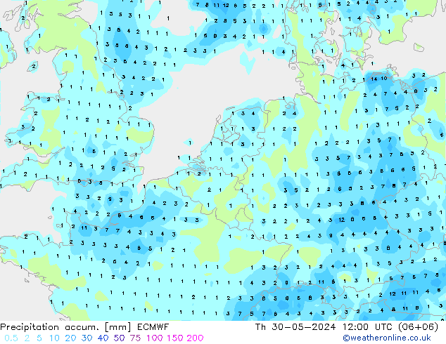 Nied. akkumuliert ECMWF Do 30.05.2024 12 UTC