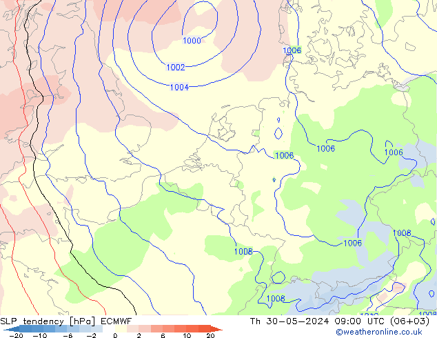 Y. Basıncı eğilimi ECMWF Per 30.05.2024 09 UTC