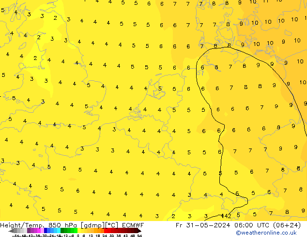 Z500/Rain (+SLP)/Z850 ECMWF Sex 31.05.2024 06 UTC