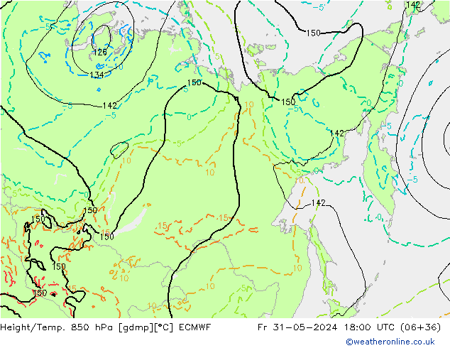 Z500/Regen(+SLP)/Z850 ECMWF vr 31.05.2024 18 UTC