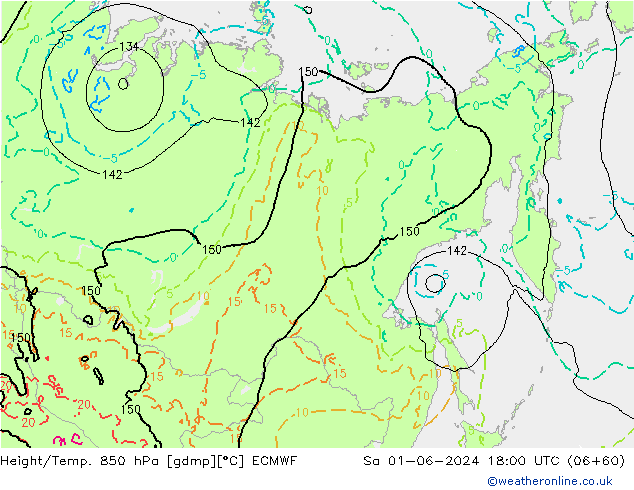 Height/Temp. 850 hPa ECMWF Sáb 01.06.2024 18 UTC