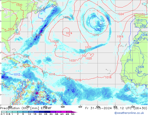 Yağış (6h) ECMWF Cu 31.05.2024 12 UTC