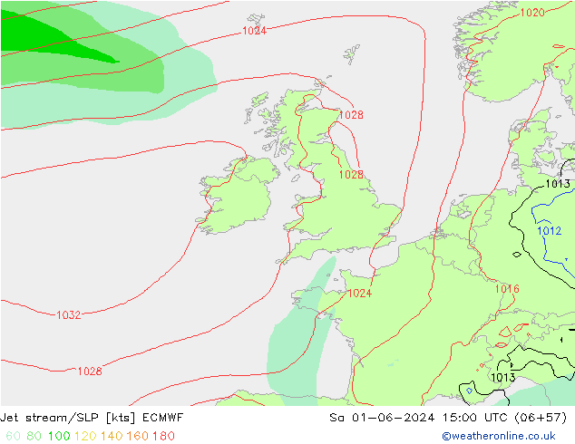 Jet stream/SLP ECMWF So 01.06.2024 15 UTC