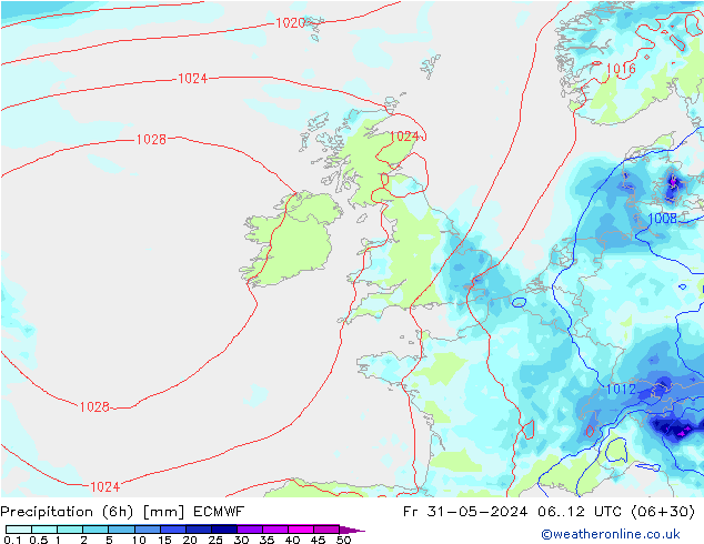 Z500/Yağmur (+YB)/Z850 ECMWF Cu 31.05.2024 12 UTC