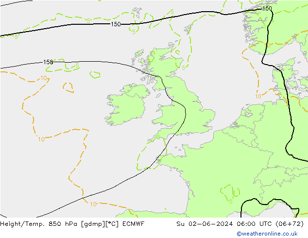 Z500/Rain (+SLP)/Z850 ECMWF Su 02.06.2024 06 UTC