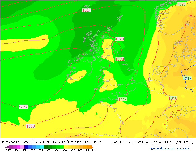 Thck 850-1000 hPa ECMWF So 01.06.2024 15 UTC