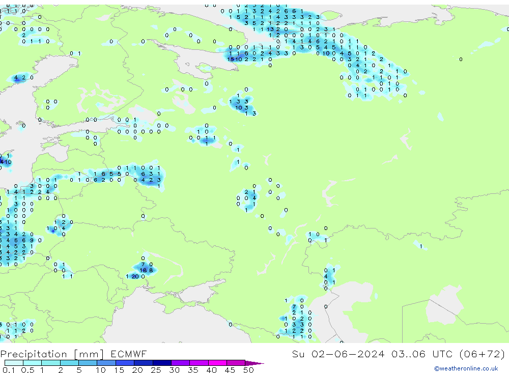 Precipitazione ECMWF dom 02.06.2024 06 UTC