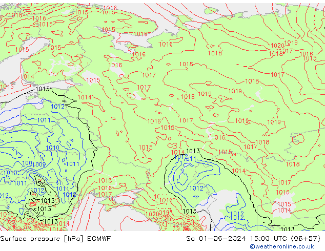 pressão do solo ECMWF Sáb 01.06.2024 15 UTC