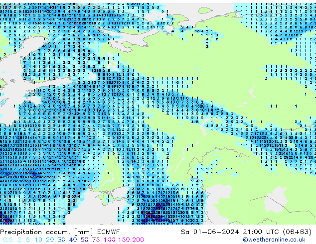 Precipitación acum. ECMWF sáb 01.06.2024 21 UTC