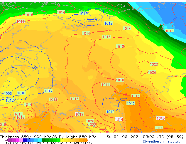 850-1000 hPa Kalınlığı ECMWF Paz 02.06.2024 03 UTC