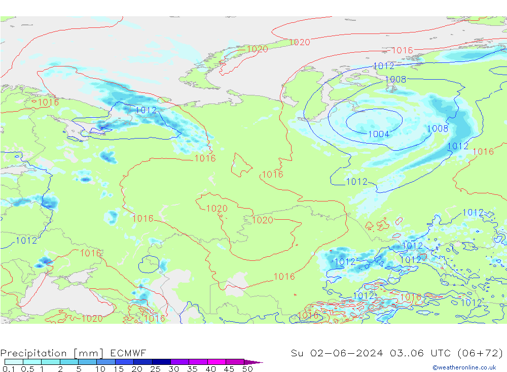 Precipitation ECMWF Su 02.06.2024 06 UTC