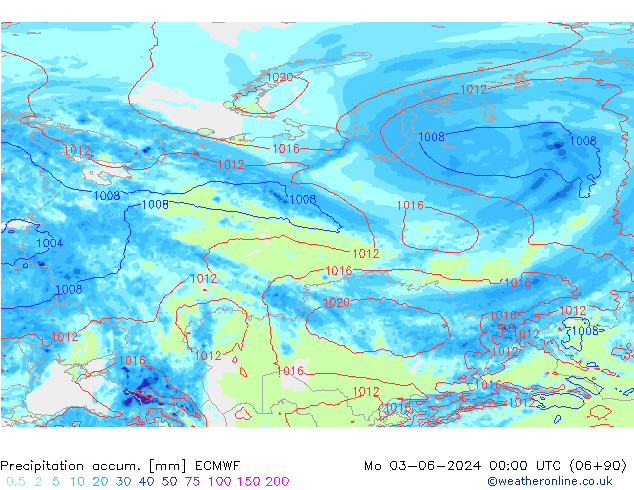 Precipitation accum. ECMWF  03.06.2024 00 UTC