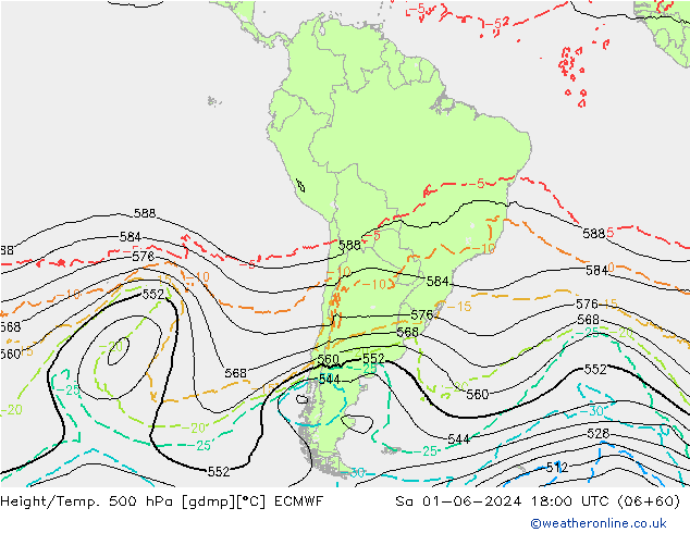 Z500/Regen(+SLP)/Z850 ECMWF za 01.06.2024 18 UTC