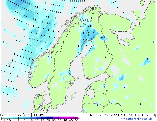 Niederschlag ECMWF Mo 03.06.2024 00 UTC