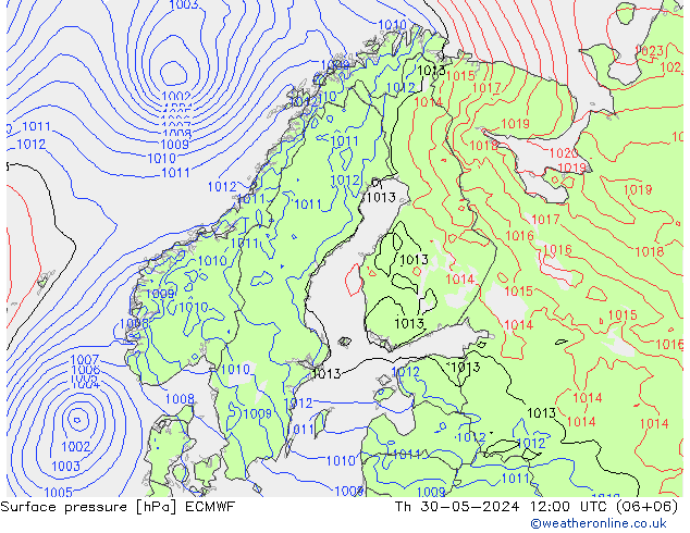 Yer basıncı ECMWF Per 30.05.2024 12 UTC