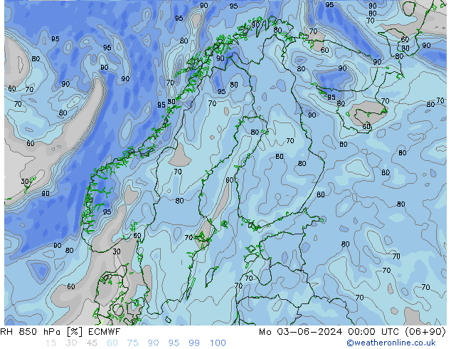 RH 850 hPa ECMWF  03.06.2024 00 UTC