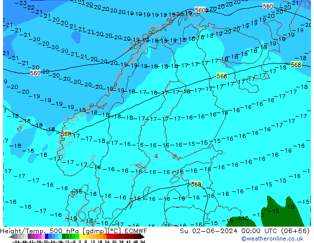 Z500/Rain (+SLP)/Z850 ECMWF Su 02.06.2024 00 UTC