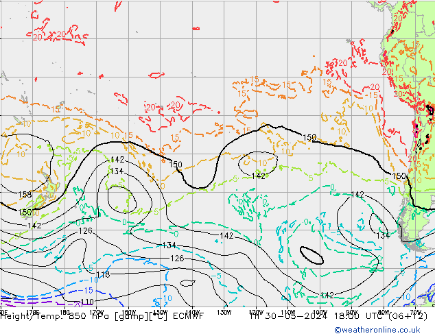 Z500/Rain (+SLP)/Z850 ECMWF Th 30.05.2024 18 UTC