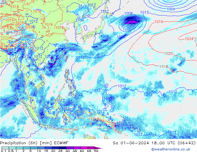 Z500/Regen(+SLP)/Z850 ECMWF za 01.06.2024 00 UTC