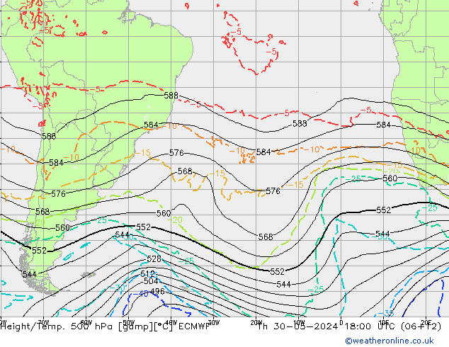 Yükseklik/Sıc. 500 hPa ECMWF Per 30.05.2024 18 UTC