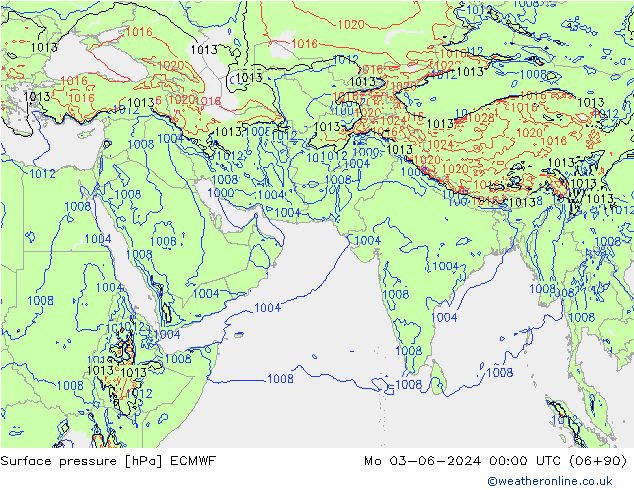 Surface pressure ECMWF Mo 03.06.2024 00 UTC