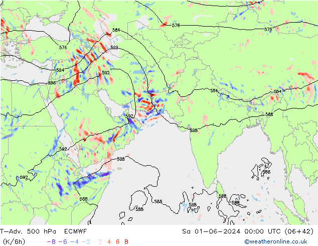 T-Adv. 500 hPa ECMWF sáb 01.06.2024 00 UTC