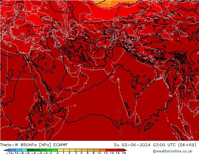 Theta-W 850hPa ECMWF Su 02.06.2024 03 UTC