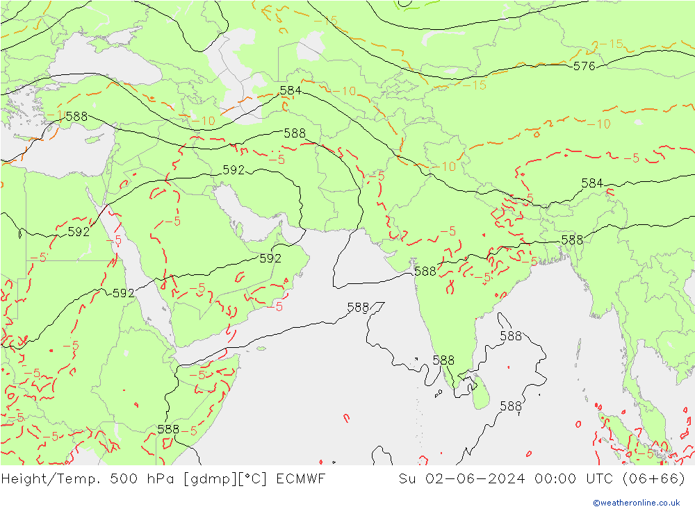 Z500/Rain (+SLP)/Z850 ECMWF  02.06.2024 00 UTC