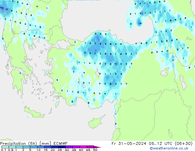 Z500/Rain (+SLP)/Z850 ECMWF Pá 31.05.2024 12 UTC