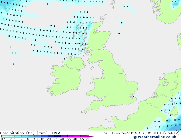 Z500/Rain (+SLP)/Z850 ECMWF Dom 02.06.2024 06 UTC