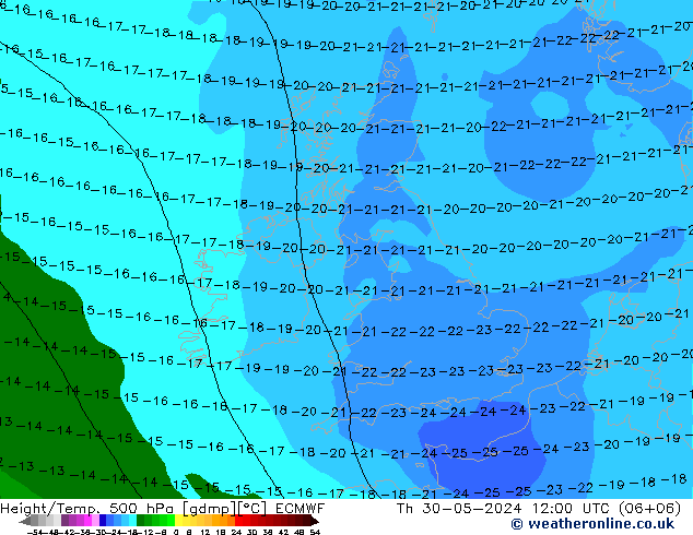 Z500/Rain (+SLP)/Z850 ECMWF Qui 30.05.2024 12 UTC