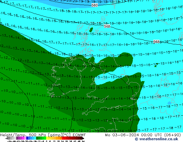 Z500/Rain (+SLP)/Z850 ECMWF Mo 03.06.2024 00 UTC